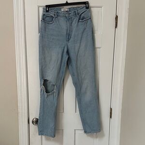 Abercrombie & Fitch Distressed Light Blue Jeans